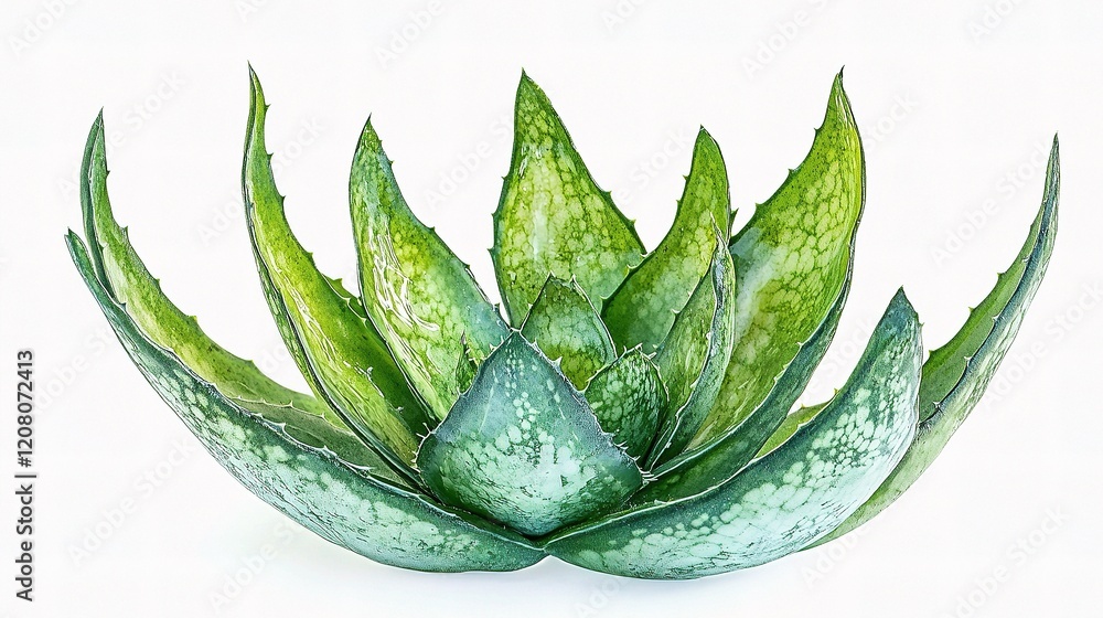 Obraz premium Aloe Vera Plant with Thick Fleshy Leaves Displaying Natural Beauty