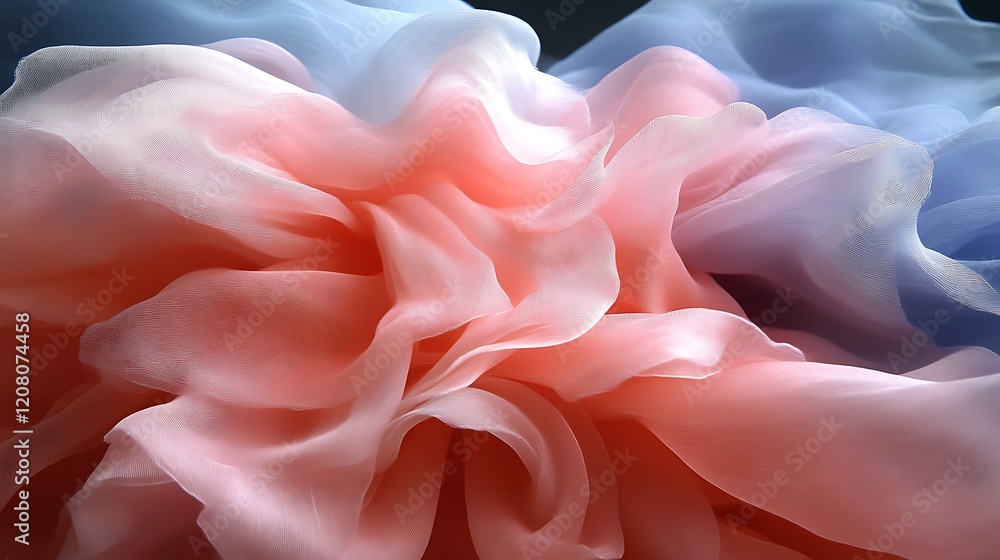 Obraz premium Soft Pastel Fabric Draped in Delicate Waves