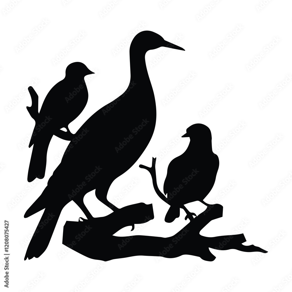 Obraz premium Bird silhouette vector icon logo. 