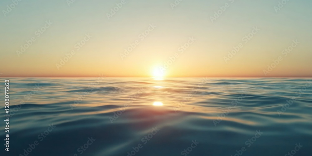 Fototapeta premium Serene Sunset over Calm Ocean