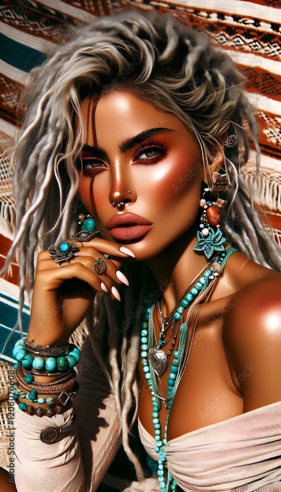Naklejka premium Turquesa Mística: Belleza y Encanto