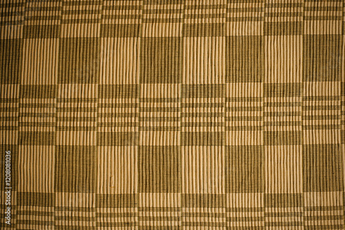 homespun yellow fabric with squares, texture photo