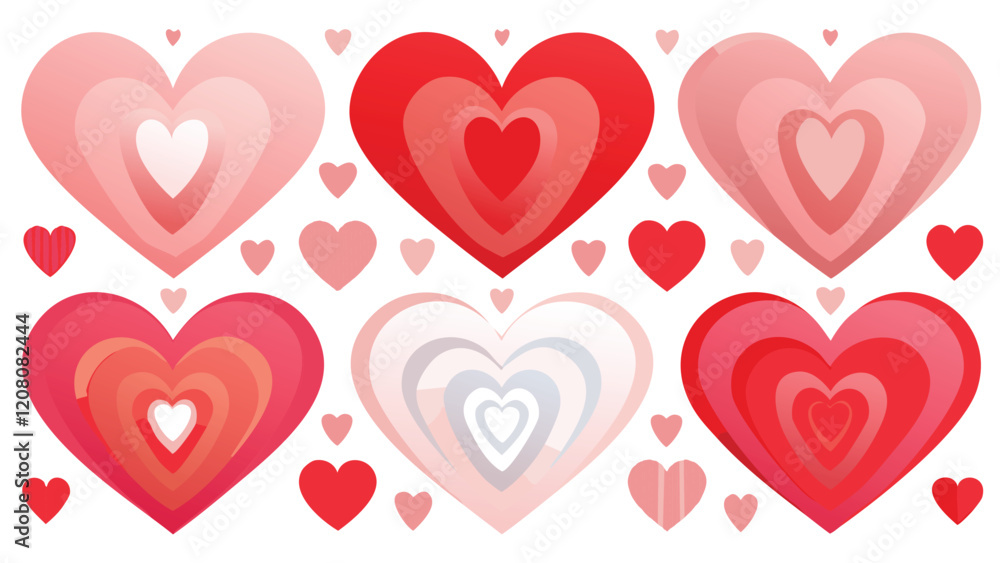 Set of different shapes of heart Set of different shapes of heart