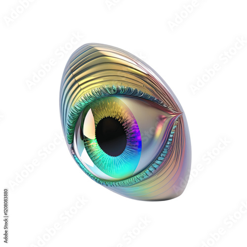 Realistic human eye looking to the side, 3D illustration