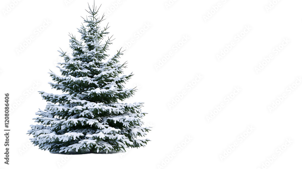 Snow covered christmas tree isolated on white background Snow covered christmas tree isolated on white background