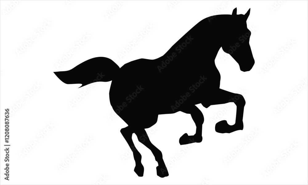 Fototapeta premium horse silhouette isolated on white