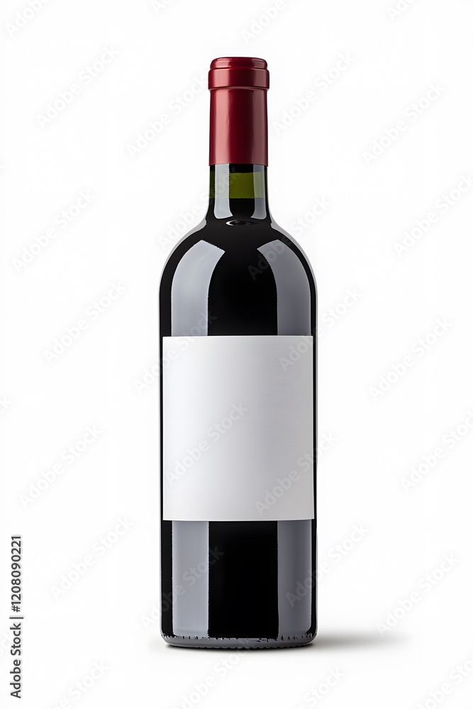 Wine bottle with blank label mock up isolated white background Wine bottle with blank label mock up isolated white background