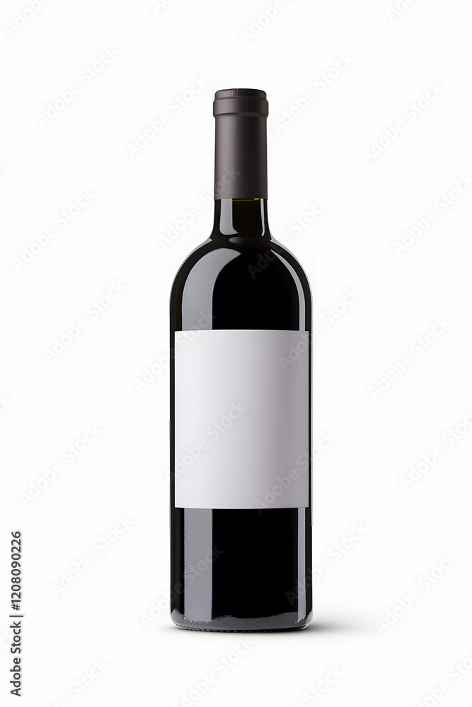 Wine bottle with blank label mock up isolated white background Wine bottle with blank label mock up isolated white background