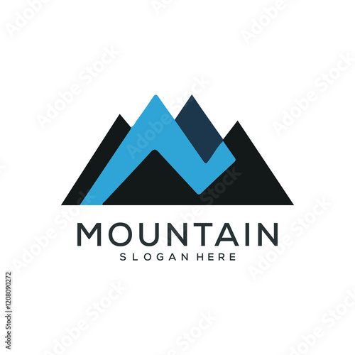 Set of vector mountain and outdoor adventures logo designs.
 photo