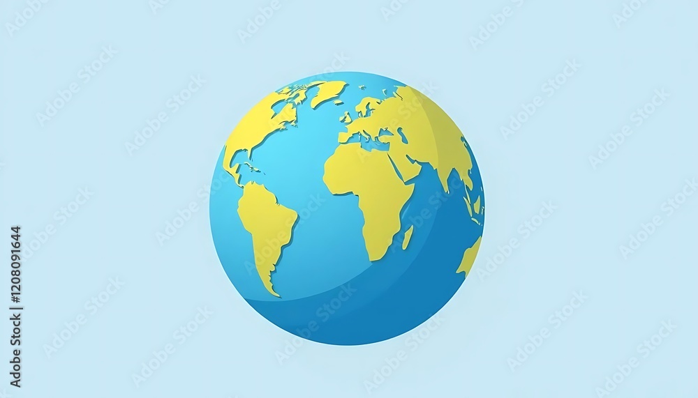 Obraz premium Simple Earth Globe Illustration for Website Design