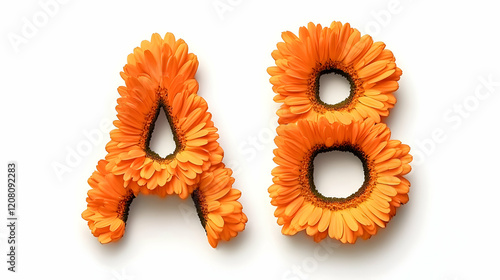 Orange Gerbera Daisy Floral Letters A8 Illustration photo