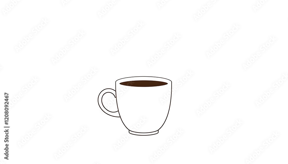 Simple White Coffee Cup Illustration