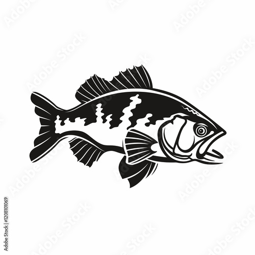 Perch fish silhouette vector illustration