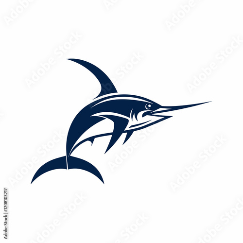 Marlin fish silhouette vector illustration