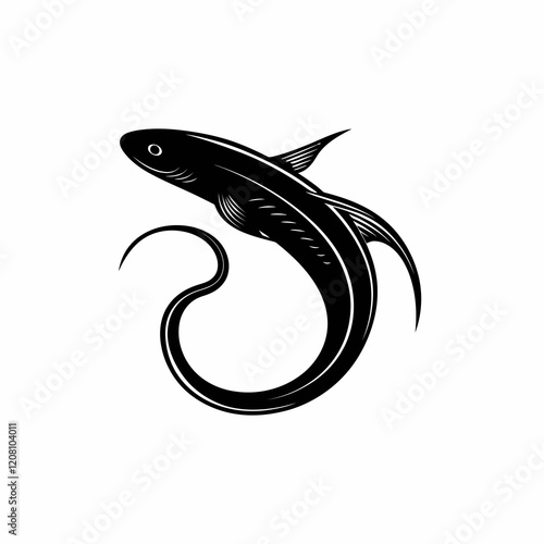 Eel fish silhouette vector illustration photo