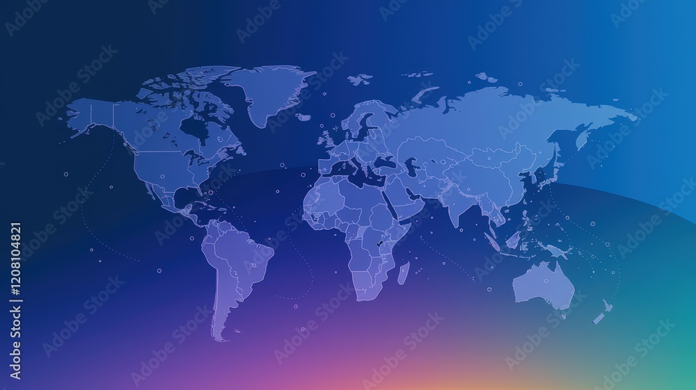 Obraz premium World Map with Stacks of Coins