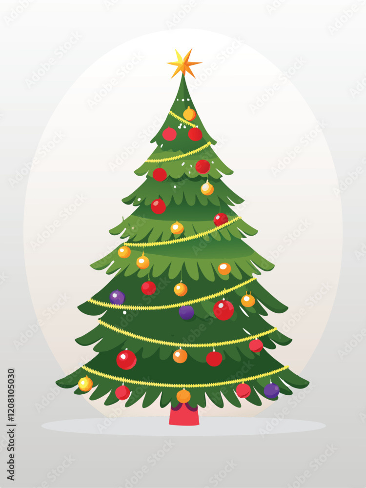 vector christmas tree with gifts light white background vector christmas tree with gifts light white background