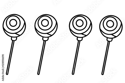 Monochrome Lollipop Vector Line Set