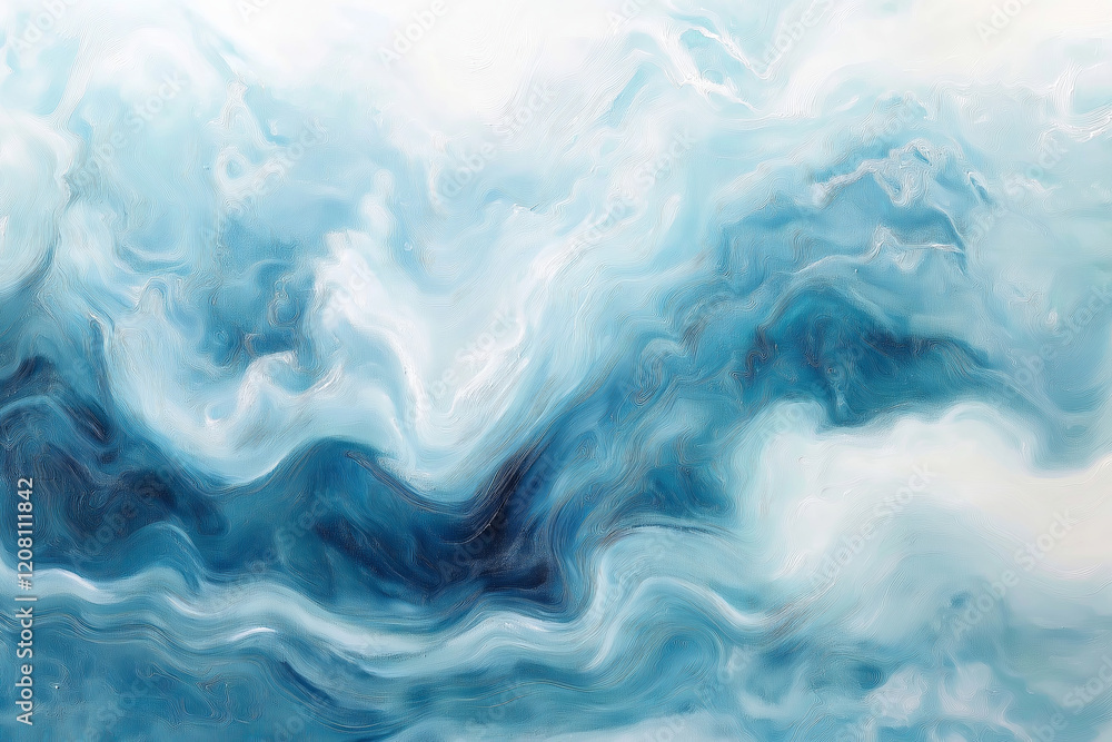 Fototapeta premium An abstract representation of flowing water in soft blues and whites.