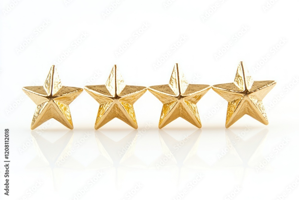Shiny Gold Stars on White Background Shiny Gold Stars on White Background