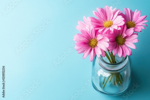 Wallpaper Mural Beautiful Pink Flowers in Glass Vase Arrangement Torontodigital.ca