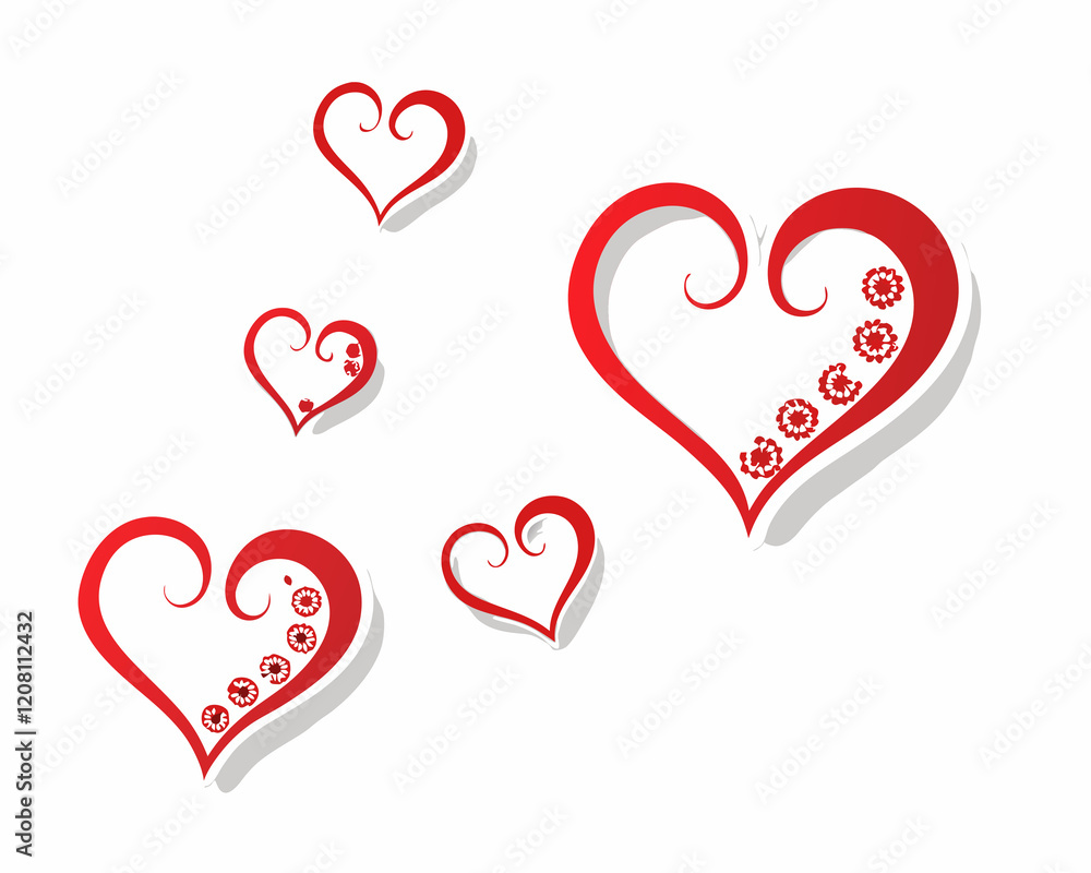 loves heart with white background