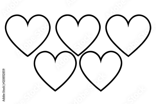 Pure Heart Line Art Vector Graphics Set