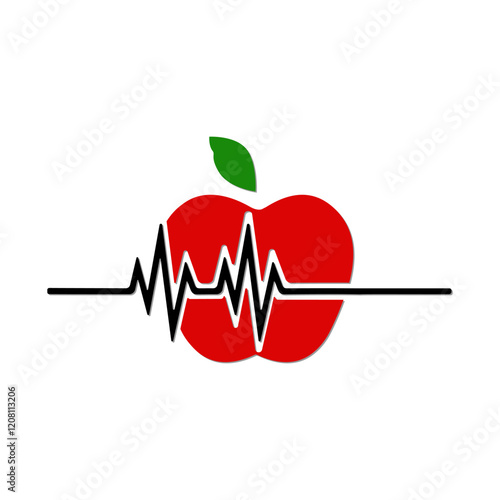 Stethoscope apple and apple for medical and healthcare