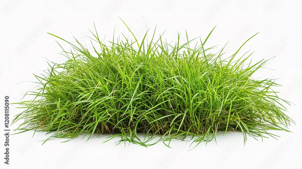 Isolated Lush Green Grass on White Background for Nature Themes Isolated Lush Green Grass on White Background for Nature Themes