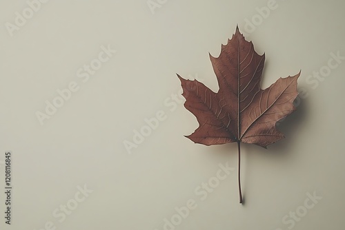 Maple Leaf on Simple White Background photo