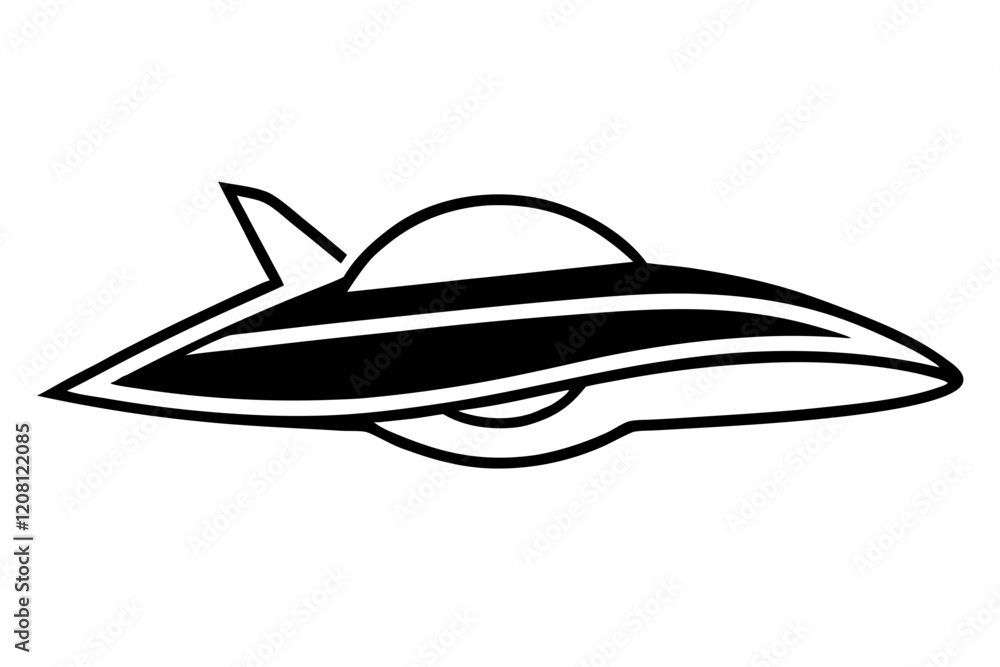 Futuristic Spaceship Icon Vector with Smooth Curves - Space Design Illustration Futuristic Spaceship Icon Vector with Smooth Curves - Space Design Illustration