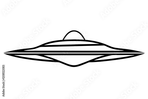 Futuristic Spaceship Icon Vector with Smooth Curves - Space Design Illustration