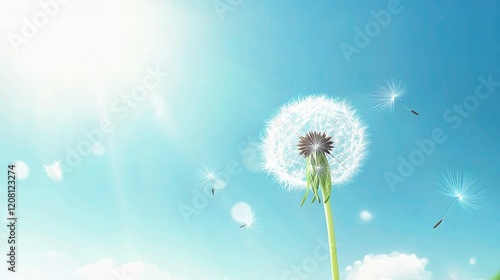 Close-Up of Dandelion Ready to Blow in the Gentle Breeze