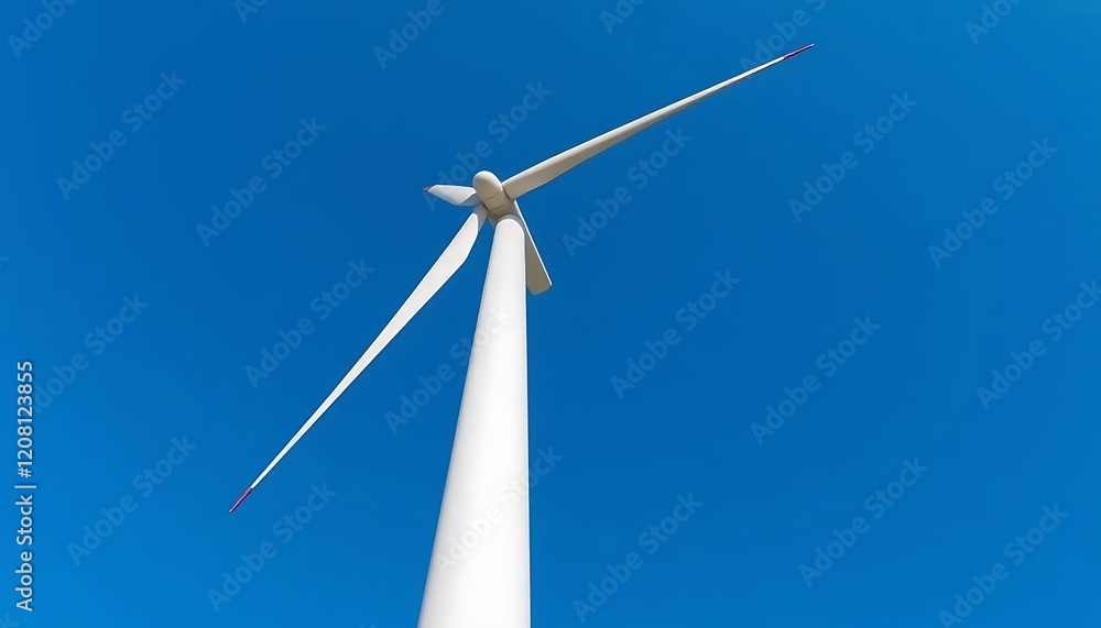Wind Turbine Power Generation Against Blue Sky Wind Turbine Power Generation Against Blue Sky