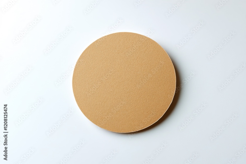 Plain round sticky label design on clean white background Plain round sticky label design on clean white background