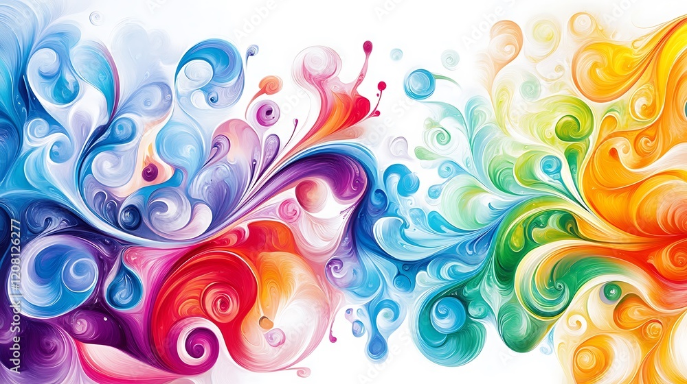 Abstract Colorful Swirls and Fluid Art Design Abstract Colorful Swirls and Fluid Art Design