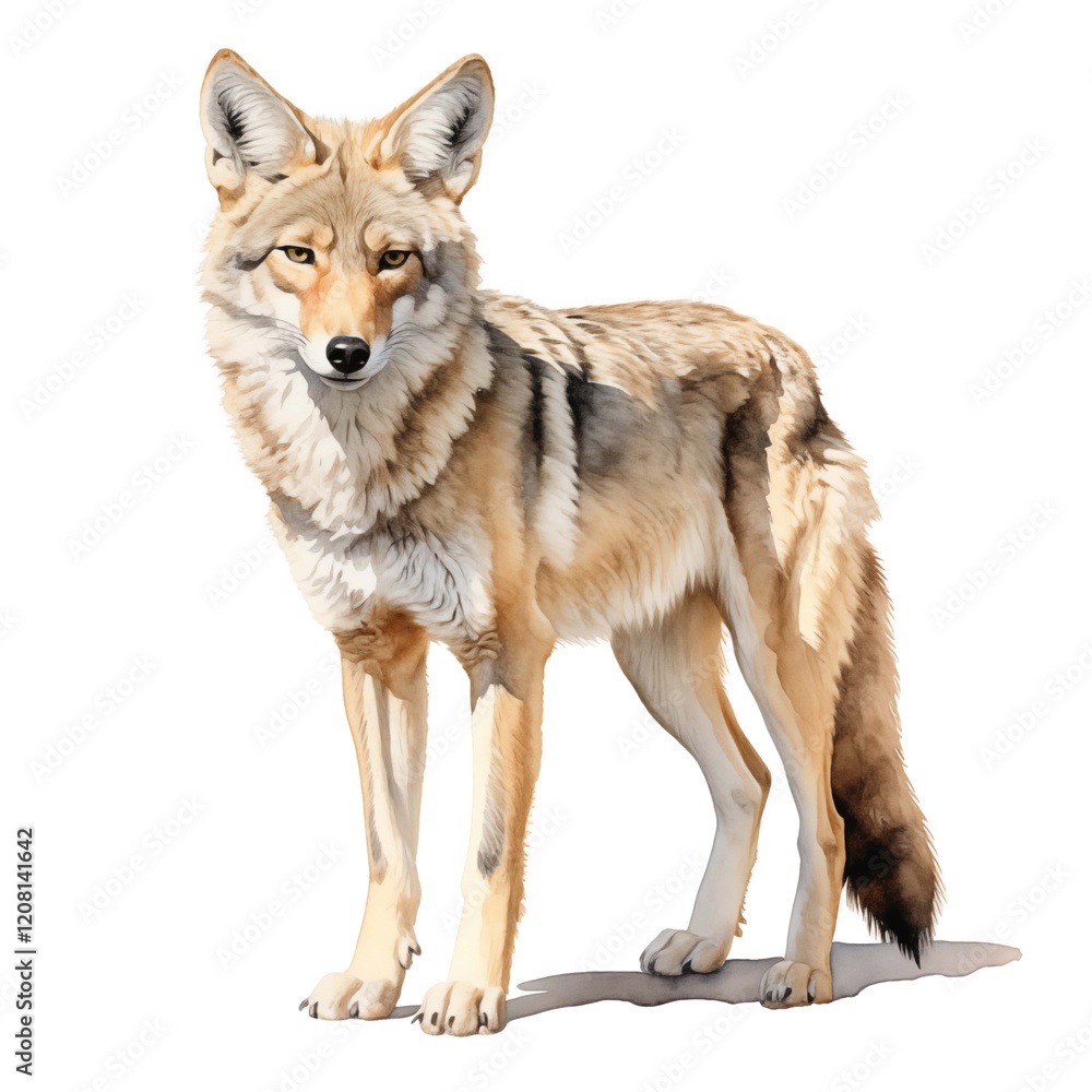 Obraz premium Coyote Clipart. Watercolor illustration. Detailed illustration