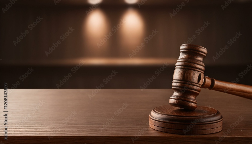 법정 안의 나무 법봉, 짙은 색 나무로 만들어진 법봉과 조각된 법정 심벌이 함께 놓인 테이블 위의 정경 법정 안의 나무 법봉, 짙은 색 나무로 만들어진 법봉과 조각된 법정 심벌이 함께 놓인 테이블 위의 정경