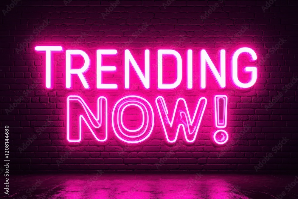 a neon sign that says trending now a neon sign that says trending now