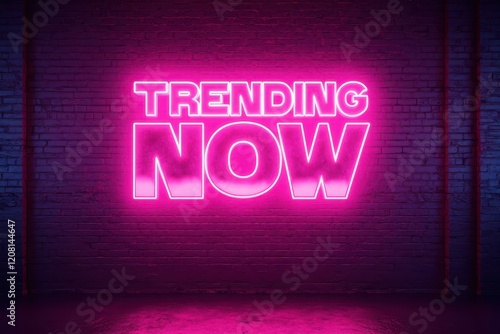 a neon sign that says trending now photo