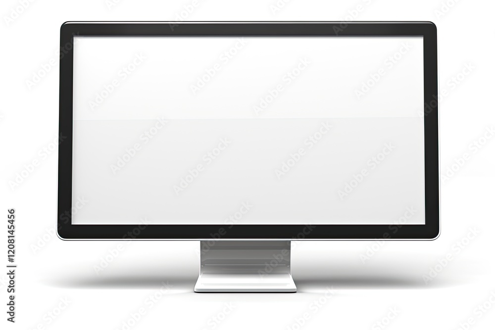 Modern Computer on White Background - Advanced Screen Display for Digital Multimedia Technology Modern Computer on White Background - Advanced Screen Display for Digital Multimedia Technology