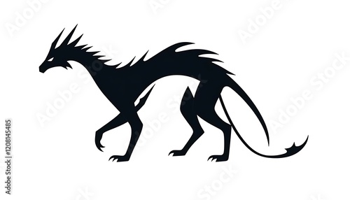 Wallpaper Mural Black Dragon Silhouette Vector Graphic Illustration Torontodigital.ca