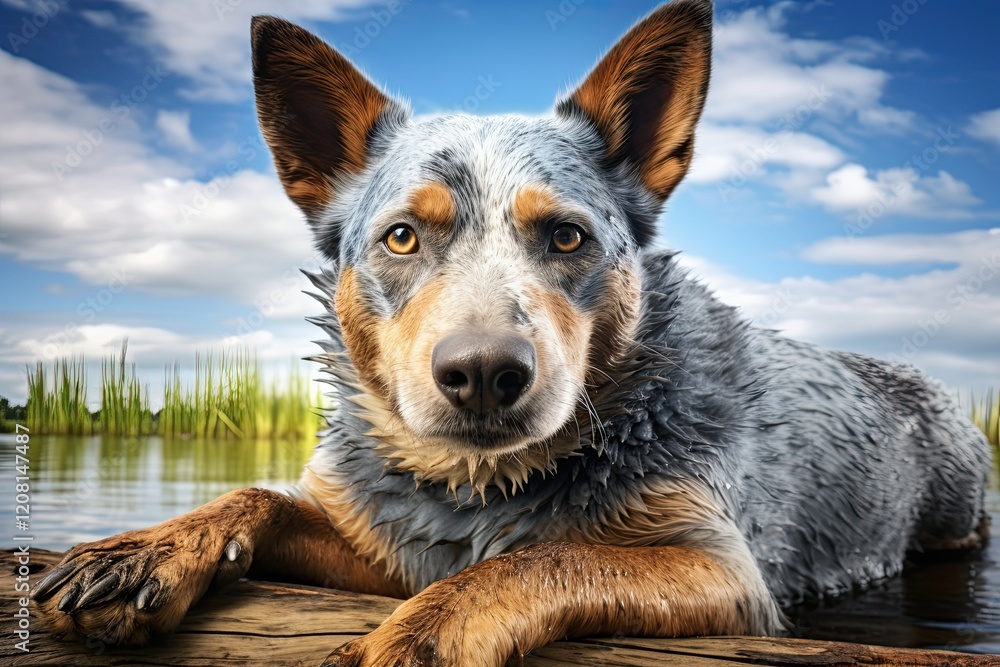 Nature's Beauty: Portrait of an Australian Cattle Dog in Blue. Perfect Pet and Companion for Canine and Cattle Enthusiasts - 3:2 AR Nature's Beauty: Portrait of an Australian Cattle Dog in Blue. Perfect Pet and Companion for Canine and Cattle Enthusiasts - 3:2 AR
