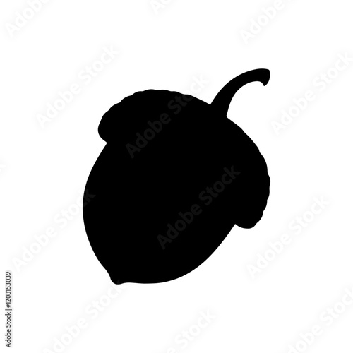 Oak acorn silhouette icon vector illustration design.