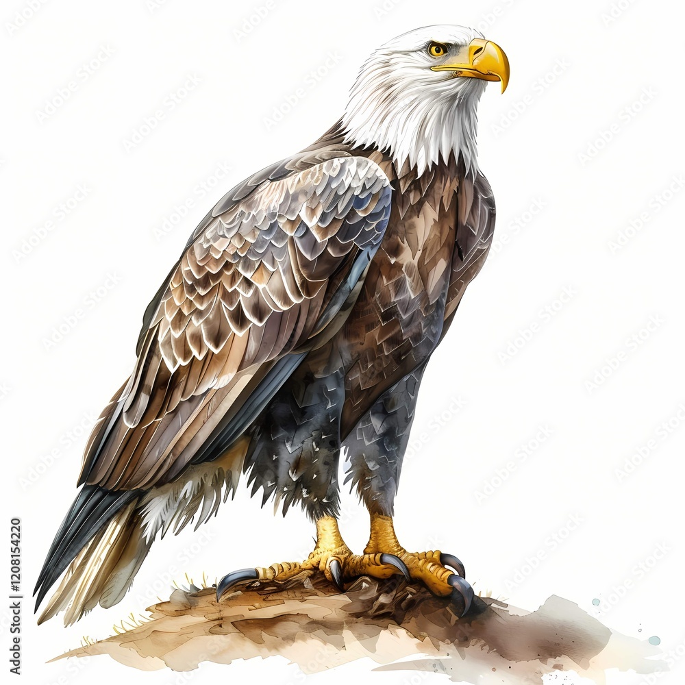 Obraz premium Eagle clipart. Watercolor illustration. Illustrative clipart collection illustration