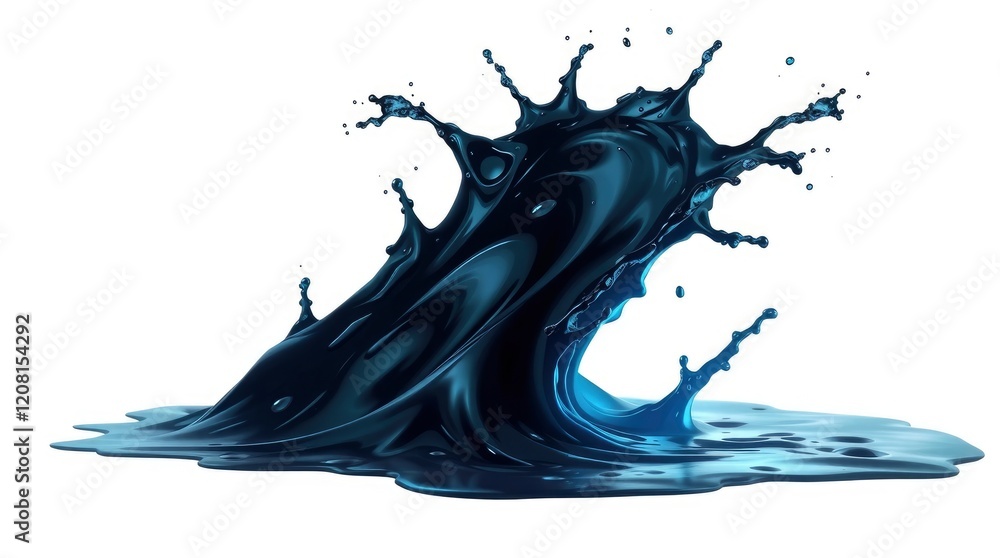 Dynamic Dark Blue Liquid Splash: A Dramatic, Abstract Composition Dynamic Dark Blue Liquid Splash: A Dramatic, Abstract Composition