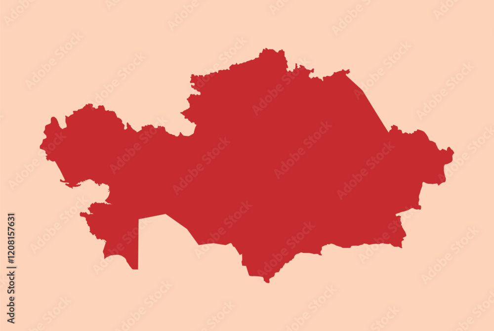Kazakhstan simple flat red map Kazakhstan simple flat red map