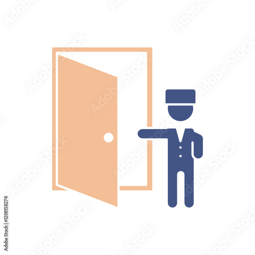 doorman icons  symbol vector elements for infographic web