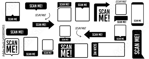 QR code set. Scan Me. Scan qr code icon. Template scan me Qr code for smartphone.