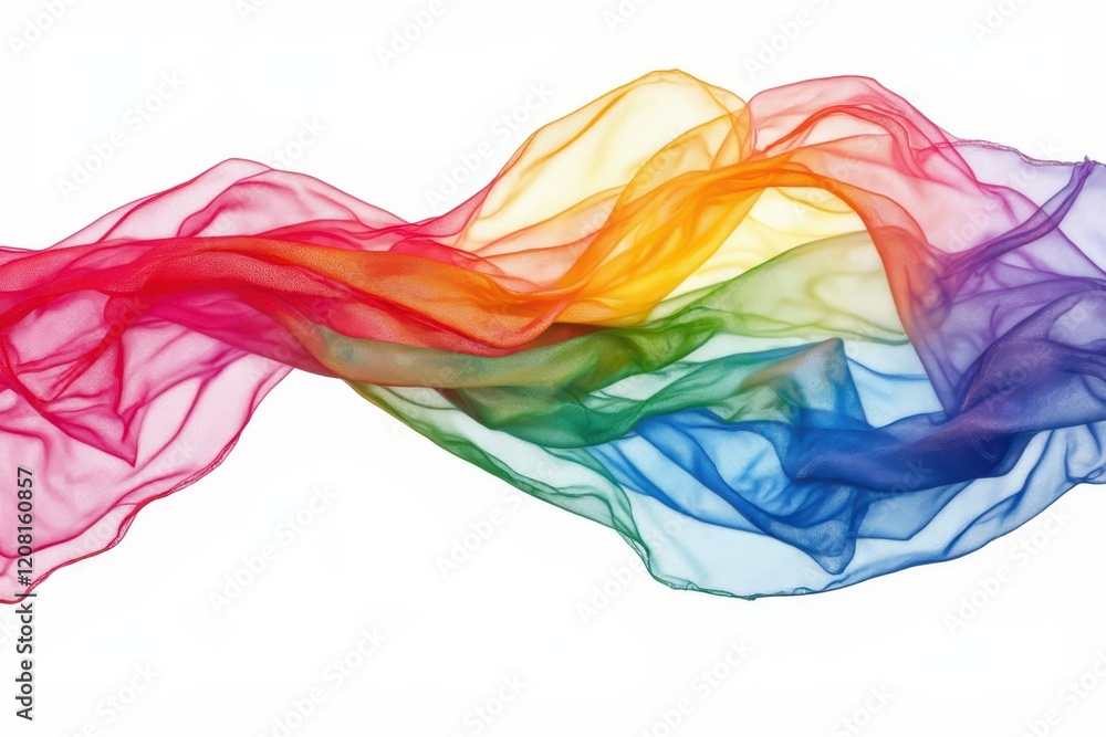 rainbow colored fabric on white background rainbow colored fabric on white background